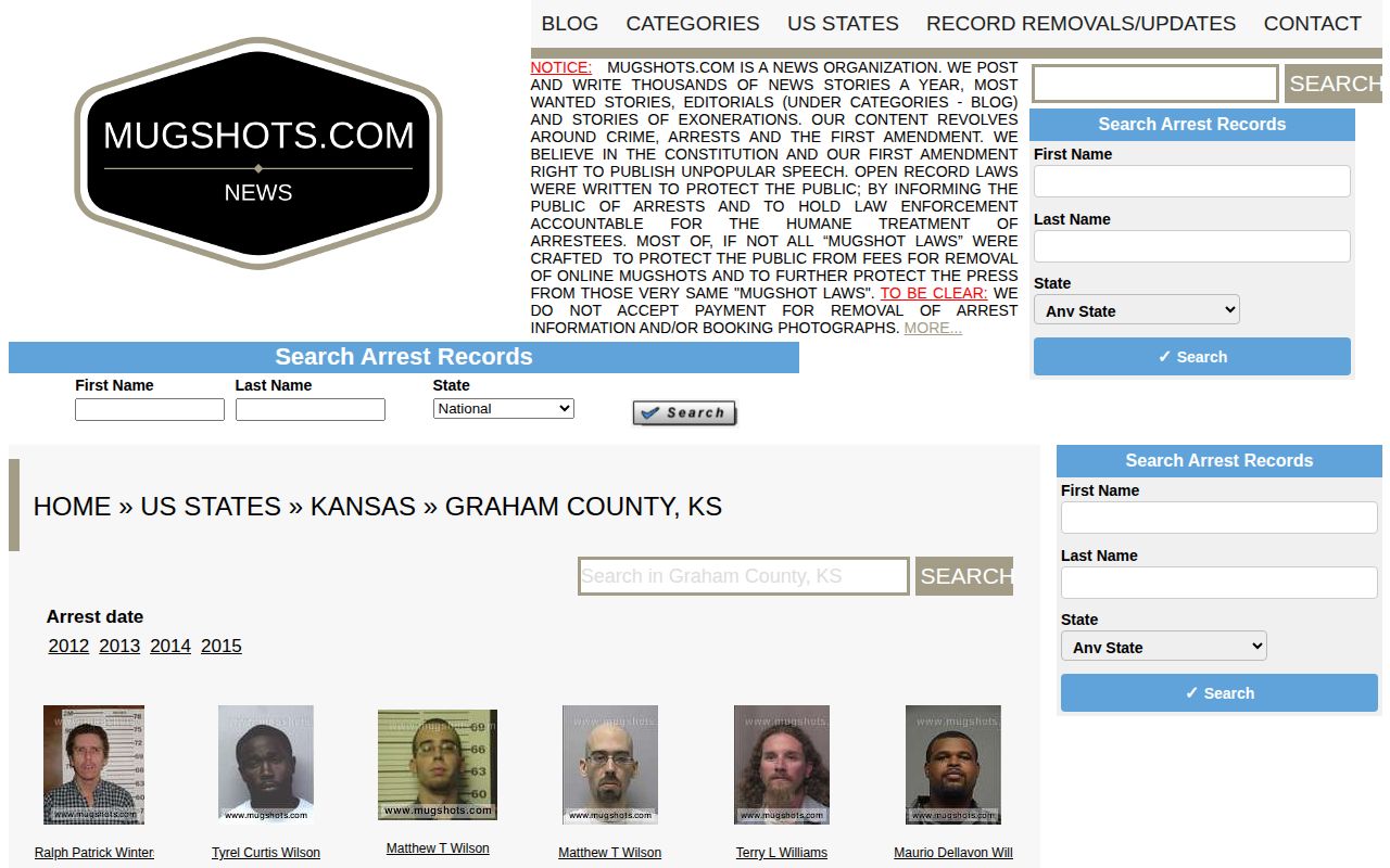 Mugshots.com unofficial Graham County archive and old booking record years