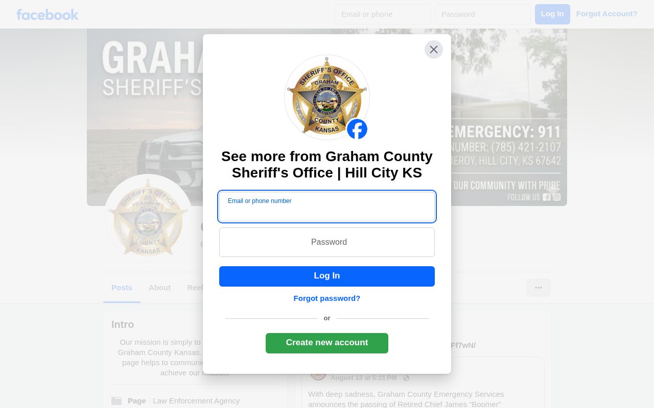 Graham County Sheriff social updates for wanted and public safety information